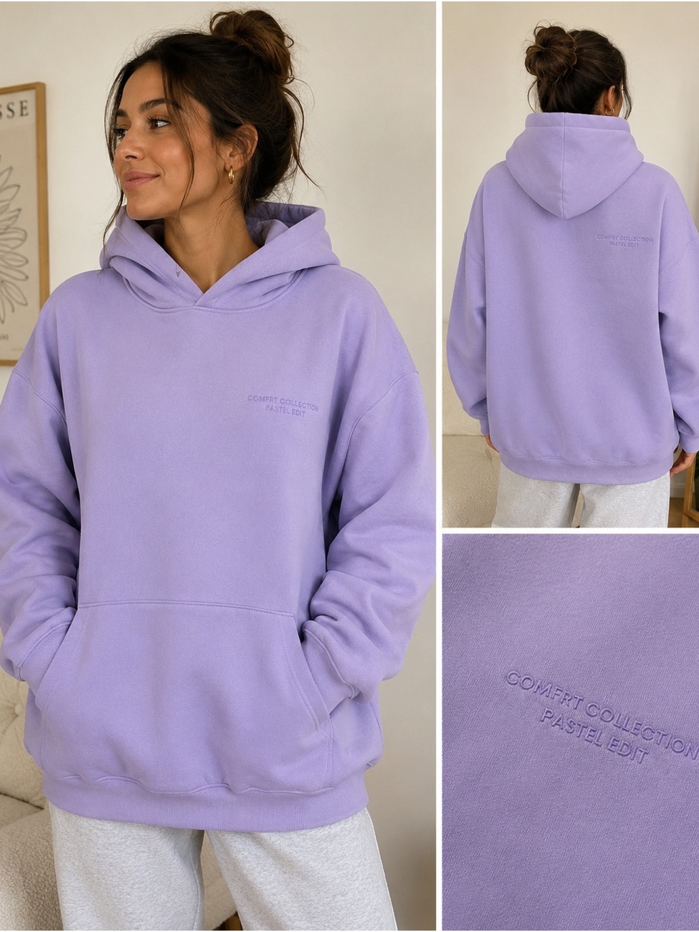 Comfrt Collection Pastel Edit Lavender Oversized Hoodie NWOT